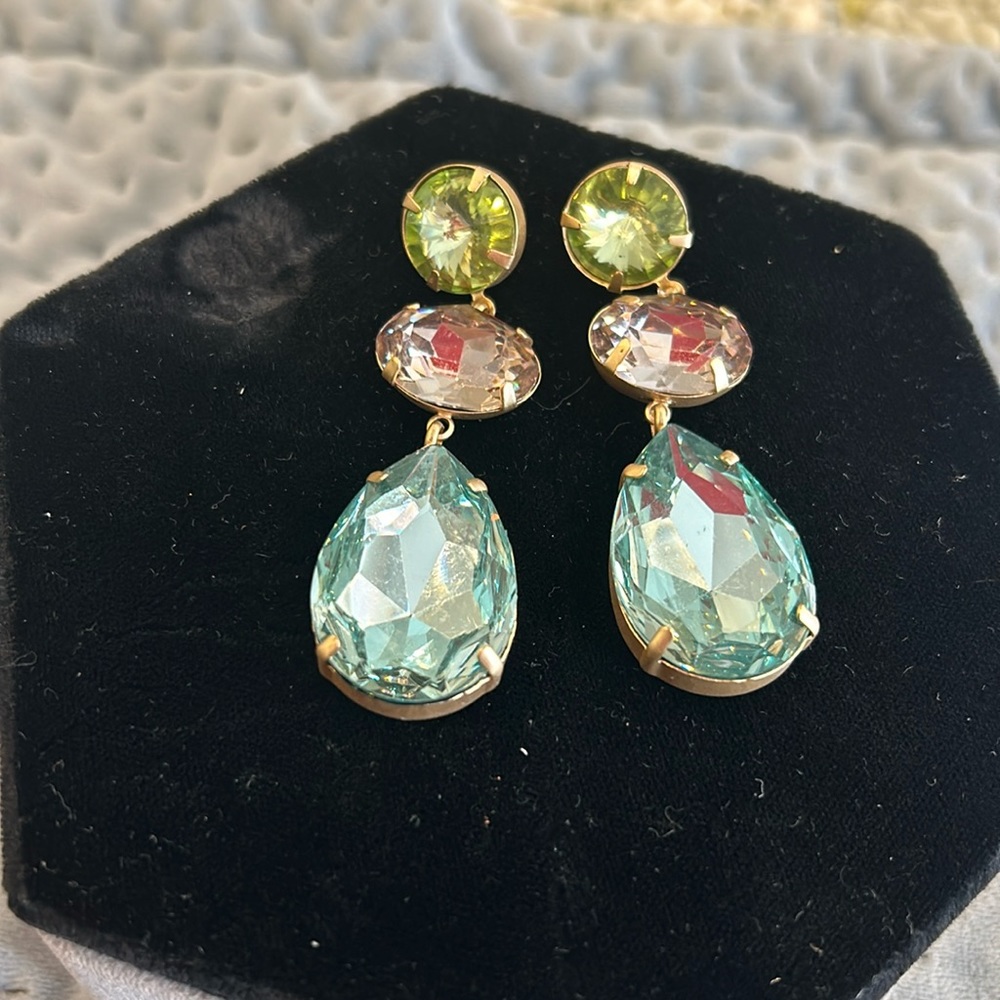 Pastel Crystal Trio Earrings-Boutique